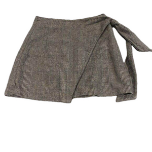 Wilfred Faux Wrap Mini Skirt Grey Plaid Wool Blend Lined Womens Size 2